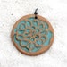 Turquoise Dahlia Flower Pendant Pottery