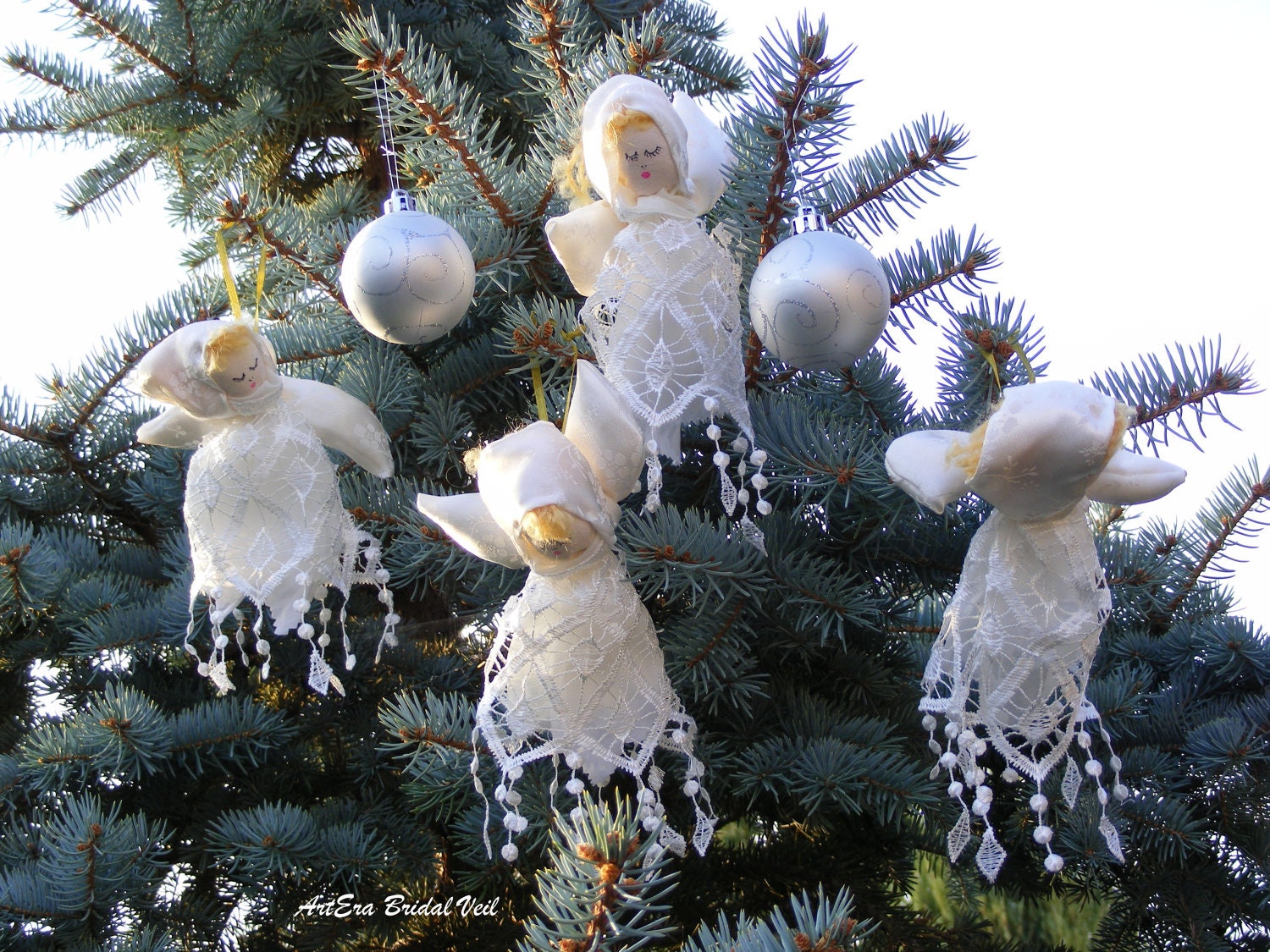 Angels doll, handmade, Christmas tree ornaments, vintage lace, decoration