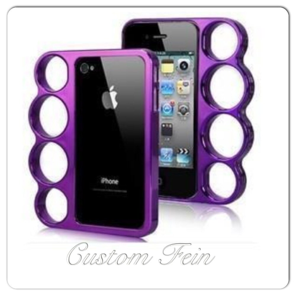 Purple Brass Knuckles iPhone 4 Case