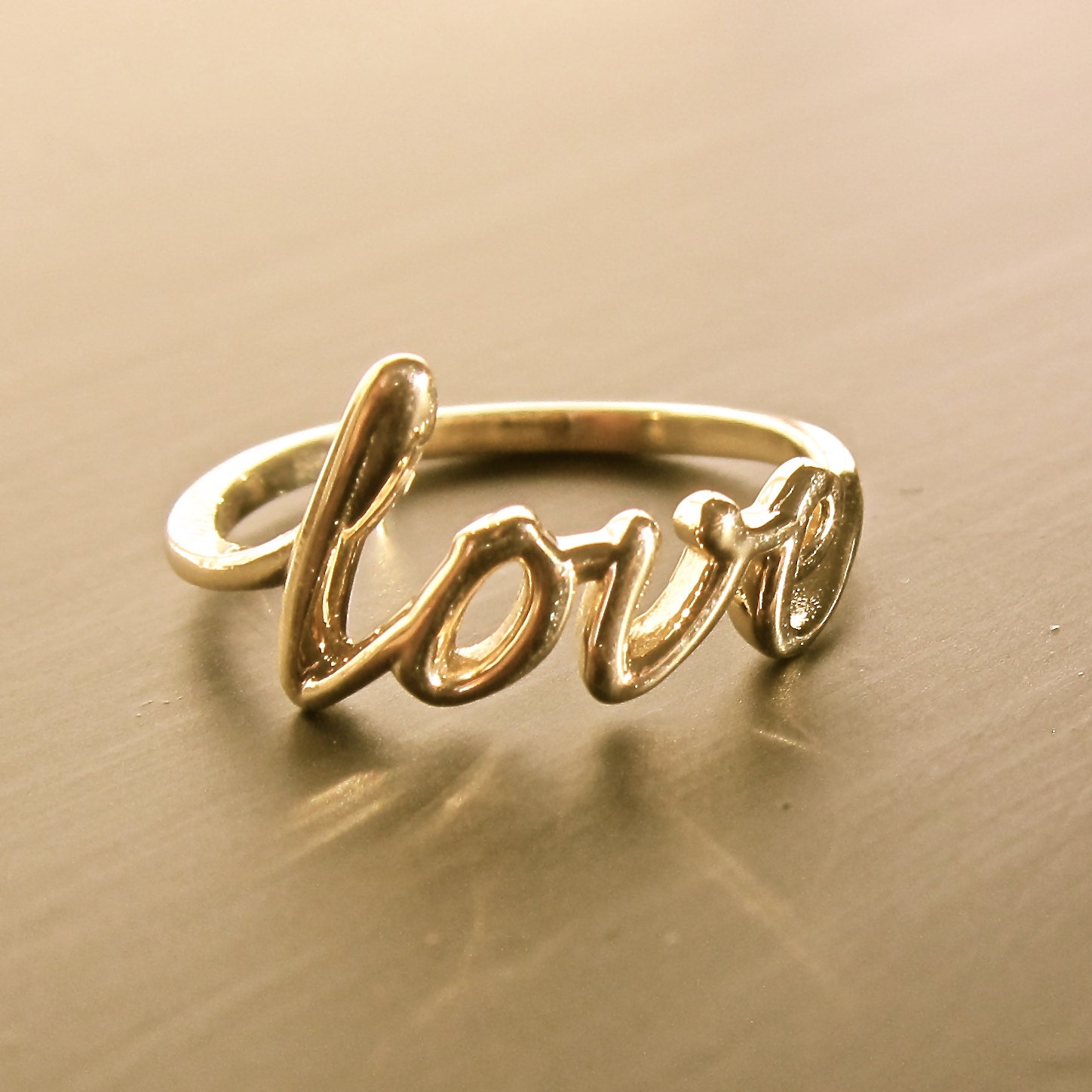 Love ring Sterling silver wire rings cute script love wire