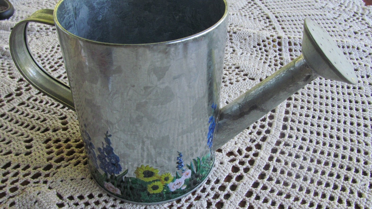 Galvanized Water Can Garden Tool Plant Spout Water Jug Can