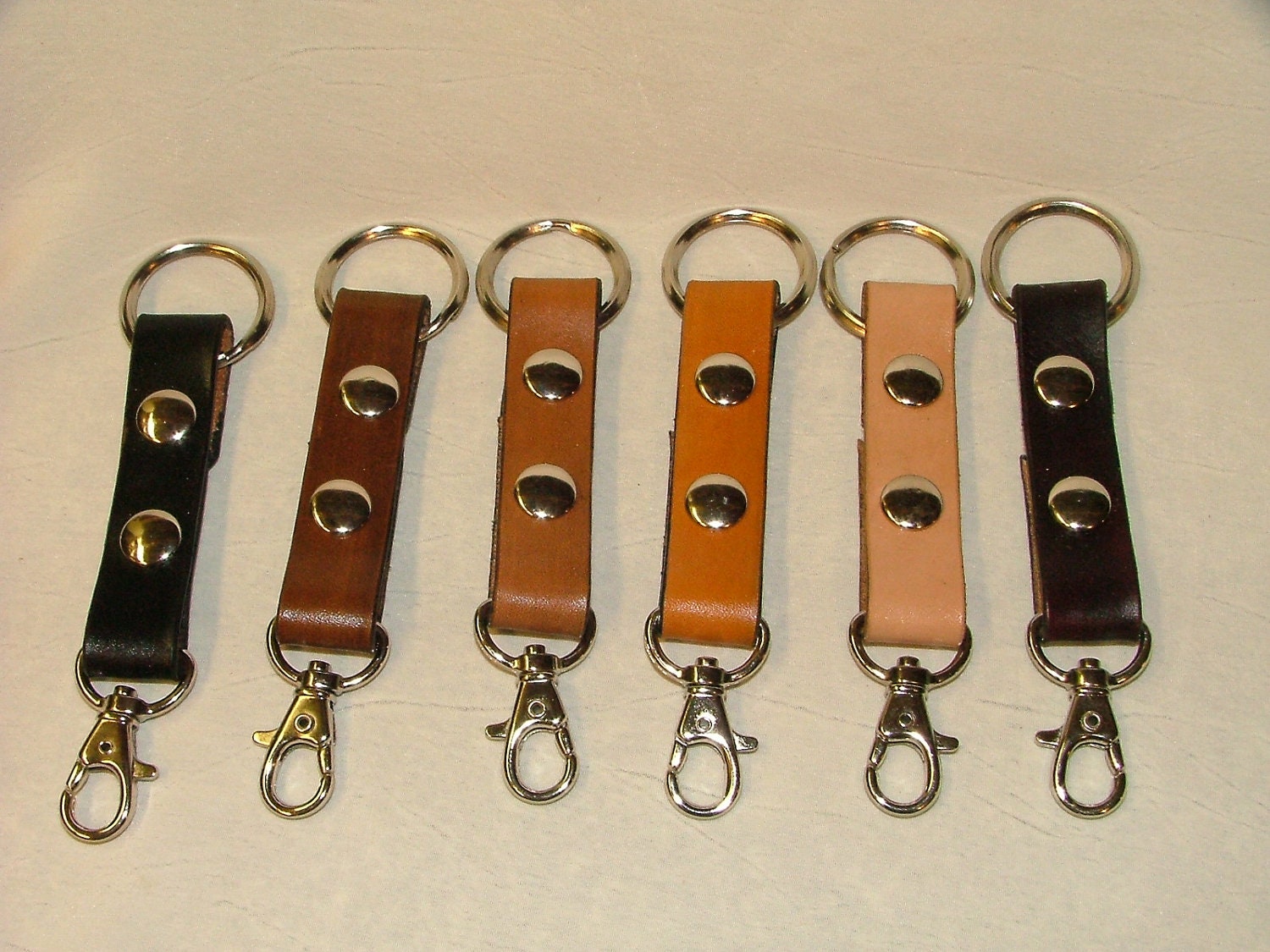Handcrafted Leather belt loop Key Holder with snap. No. KF