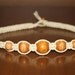 Tan Brown Wooden Beads Hemp Choker Necklace - Square Knot - Women Teen Kid Boy Girl Child