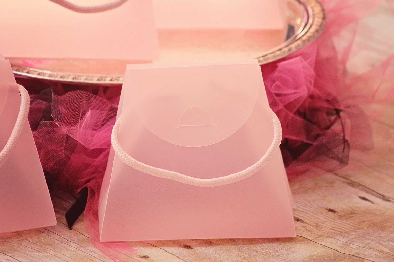 Pink Plastic Purse Party Favor Treat bag Gift by LuxePartySupply