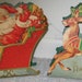 Vintage Christmas Santa Cardboard Tabletop Display