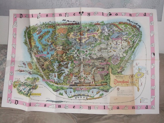 Vintage 1962 Large Disneyland Map