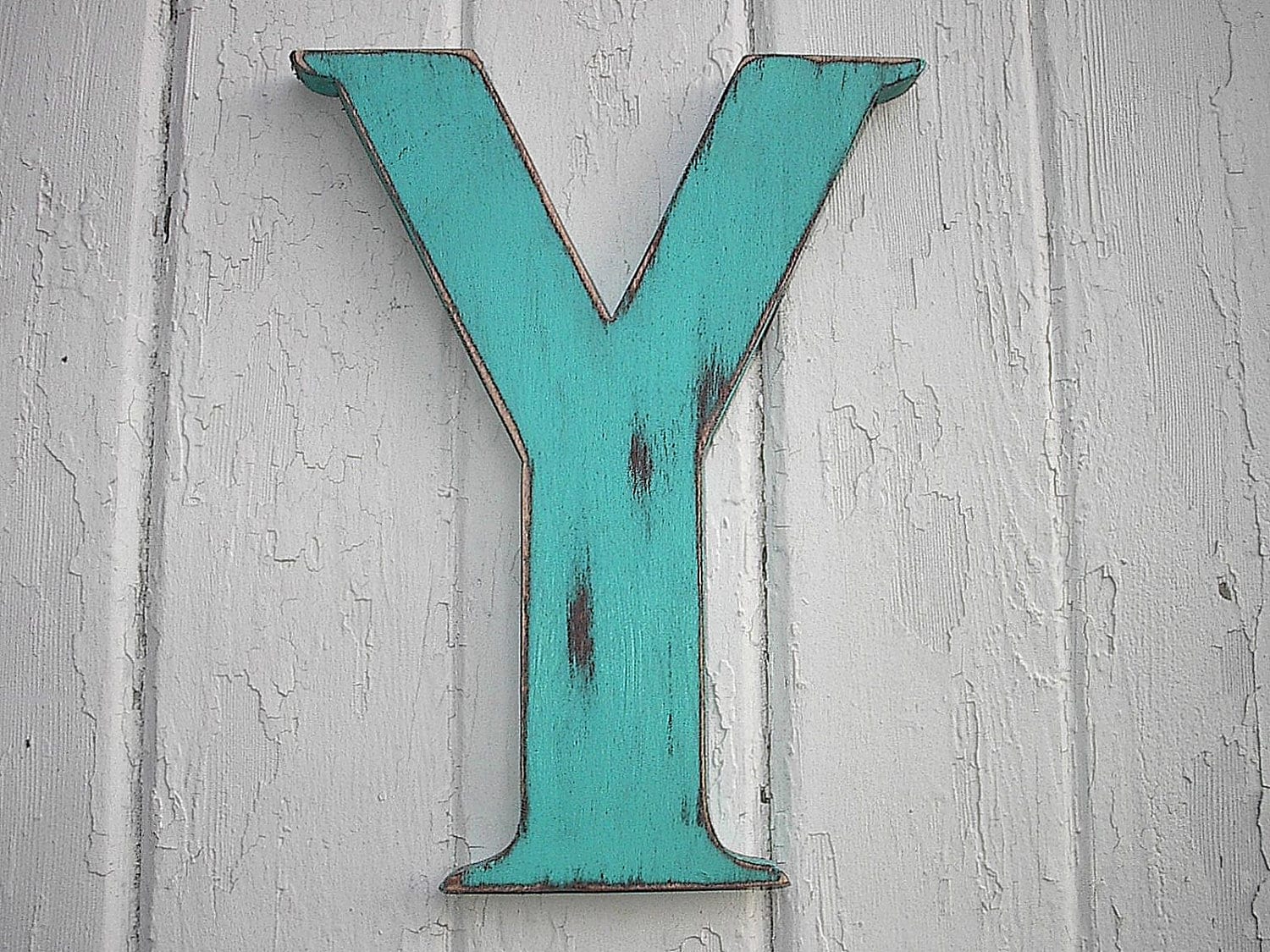 Rustic Wood Letter bi 12 inch letter Y Initial Alphabet
