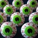 24 Bloodshot Eyeball cupcake rings picks or cake toppers halloween party, classroom treats, pair w/ our wrappers zombie scary gross monster