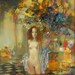 Nude, Figurative Female Composition, Print 12x12, Garden Spot, oil on canvas