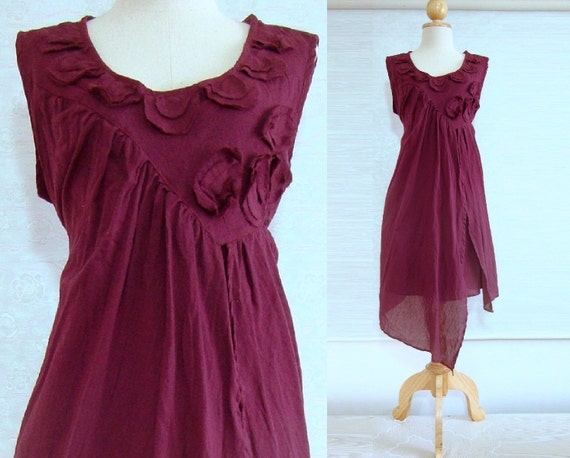 Purple Burgundy Dress Women Mini Dress Babydoll by idea2wear