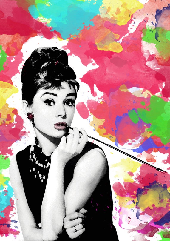 Audrey Hepburn digital download Poster Print breakfast at