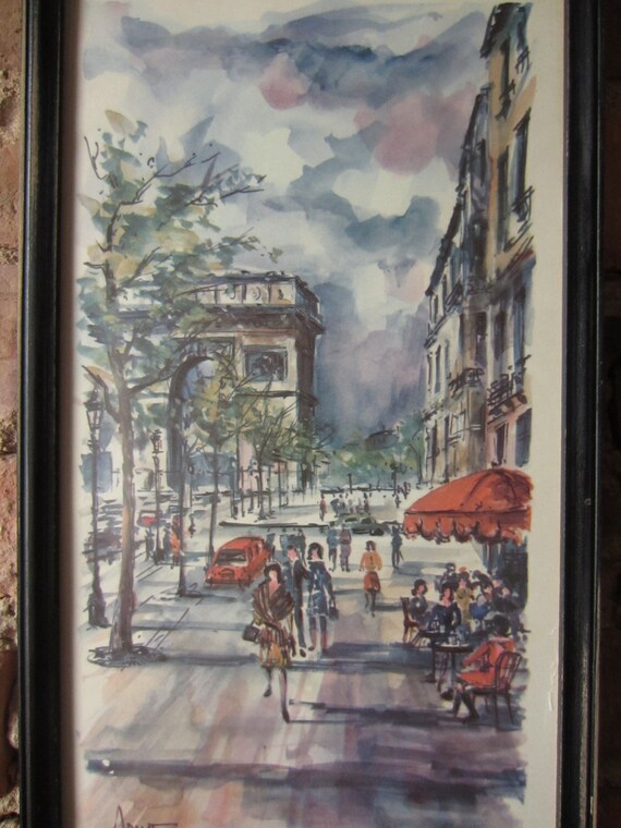 Vintage Paris Print Circa 1960's Artist Arno