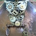 SALE steampunk owl necklace ooak gears watch parts lock key copper chain steampunk gothic fantasy gypsy boho style