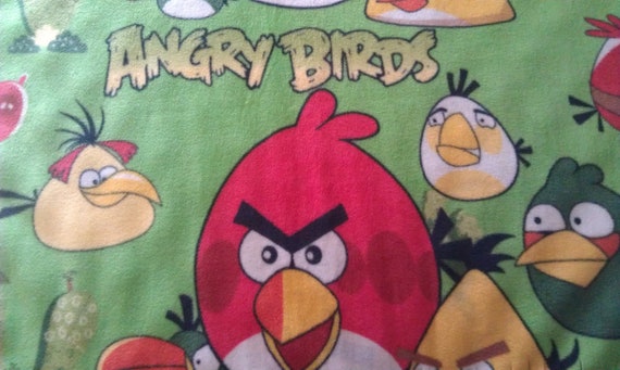 Items similar to angry birds throw/blanket on Etsy