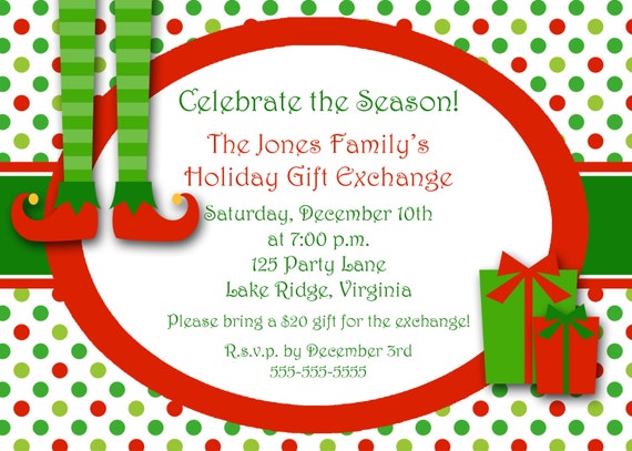 Printable Christmas Elf Invitation Il_570xn