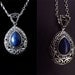 Silver tibetan necklace, lapis lazuli, Moroccan necklace, marcasite crystals