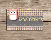 Teacher Appreciation Printable - Teacher Appreciation Gift - Thanksgiving Thankful for You Card - Appreciation Card - Postcard - Owl Card Il_170x135