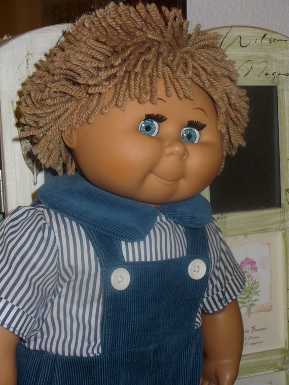 Vintage Cabbage patch kids type doll David Craft orig blue outfit 20 inches ...