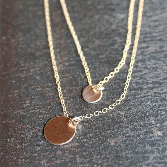 Gold Layered Coin Necklace modern delicate layered by StudioGoods