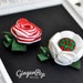 Set of Felt Christmas Clips - Candy Cane Rose and Polka Dot Button Clips - Christmas Alligator Clips - Christmas photo prop