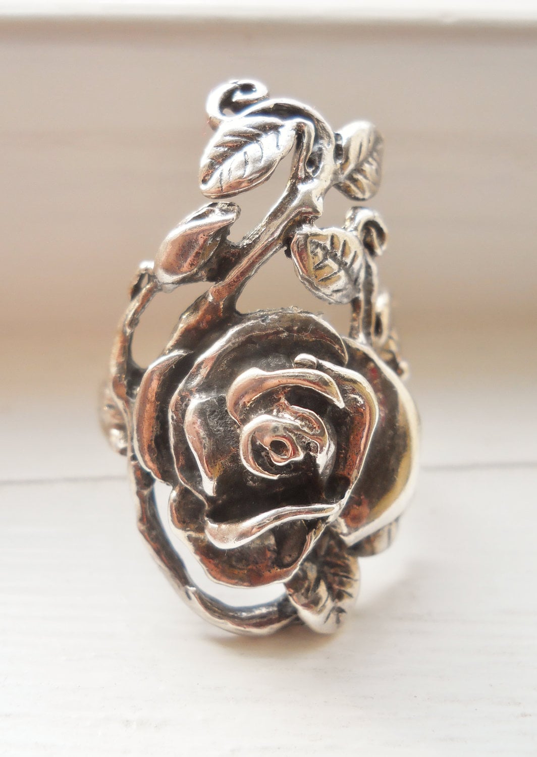 RESERVED Sterling Silver Rose Ring Vintage by RenaissanceFair