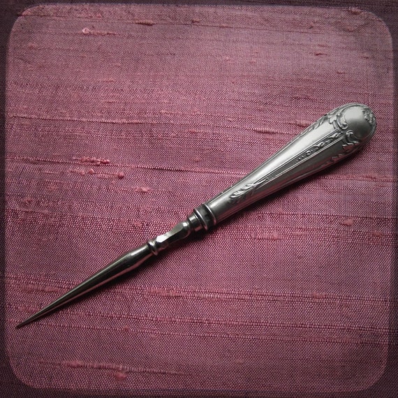 Antique Sterling silver French tool sewing stiletto punch