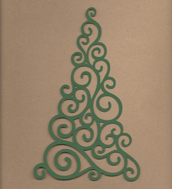 2 8.5 inch tall Swirl Christmas Trees Cricut Die Cuts