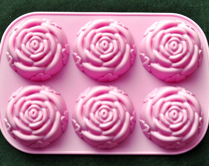 Silicone Silicon Soap Molds Candle Making Molds Chocolate Jelly - 6 Rose Cavity