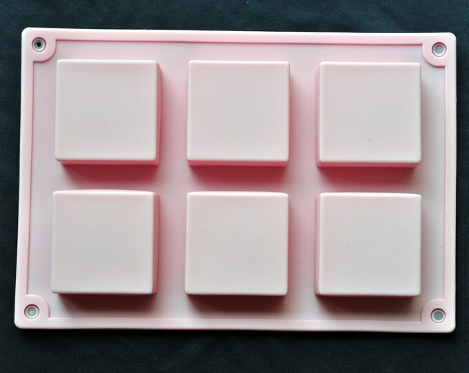 Flexible Silicone Soap Molds Candle Making Molds Chocolate Molds - 6x50g Square Bar