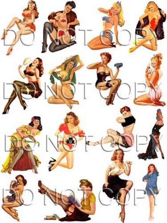 Playful WWII Pinup girl Bomber Art Guitar Waterslide decals 25