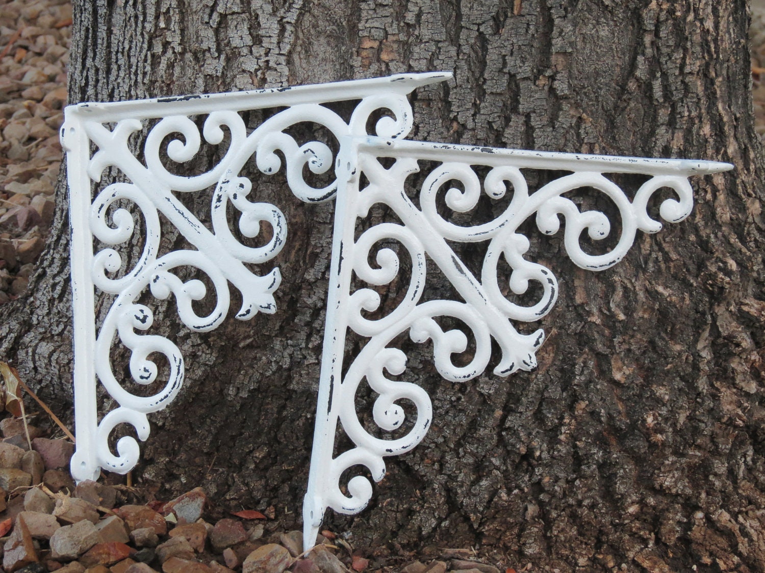 Shelf Brackets/Ornate/Antique White by VeritasInspired on Etsy