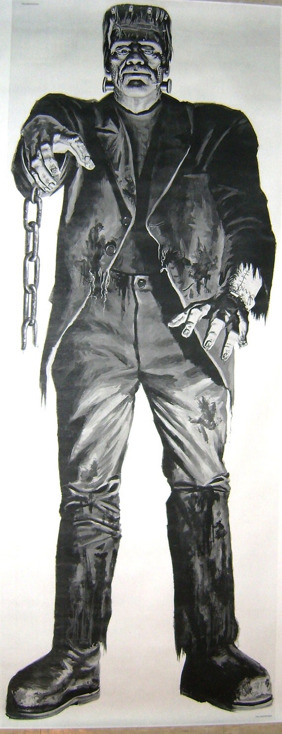 Halloween Decoration 6 Foot FRANKENSTEIN and DRACULA posters in Impressive Black and White a 1to1 Original Reproductions on 44lbs stock