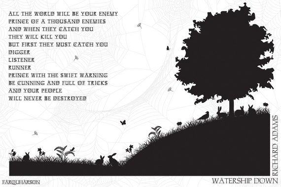 Watership Down Illustrated Quote A5 Print Richard Adams