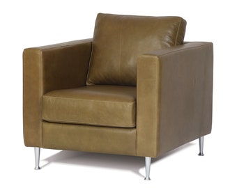 Modern - Contemporary Full Grain Genuine Leather Chair