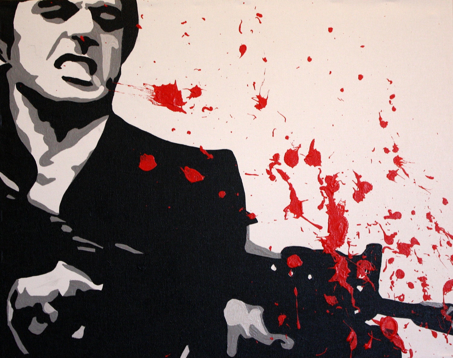 Scarface Custom Hand Painted Acrylic on Canvas 16x20