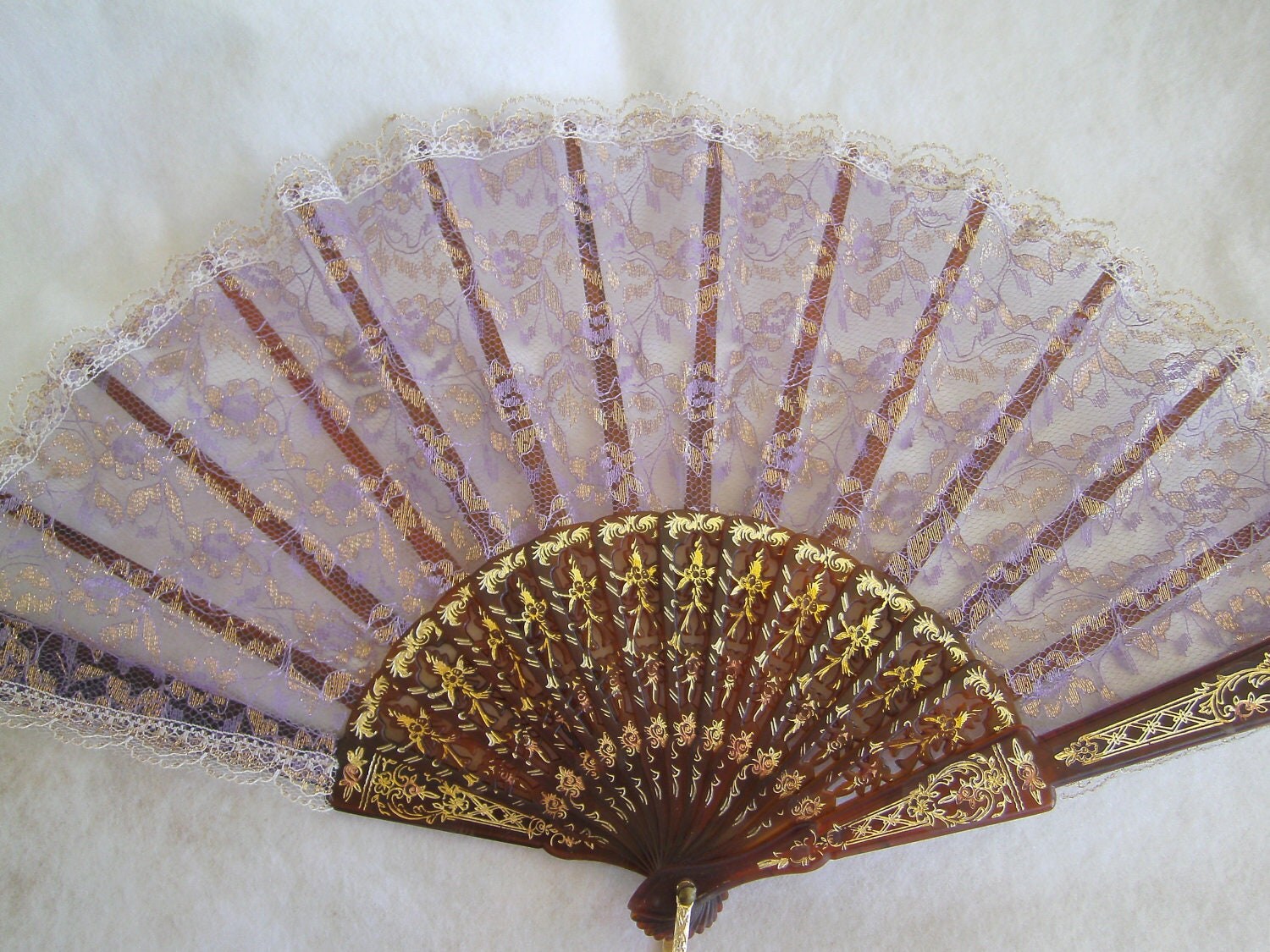 1970s Woman's Hand Held Fan made in Spain