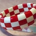 Contemporary Artisan Bakelite Utilizing Vintage Materials Checkerboard Bangle Bracelet