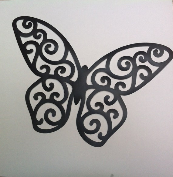 Vinyl Butterfly Wall Decal Black