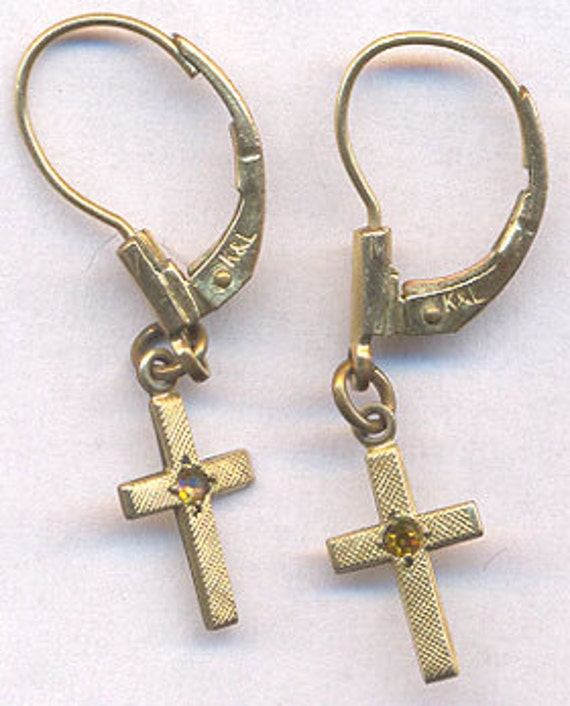 CROSS Vintage Earrings...Vintage K & L Germany