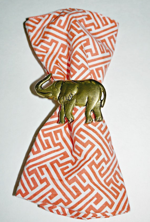 Set of Four Brass Zoo Animal Napkin Rings