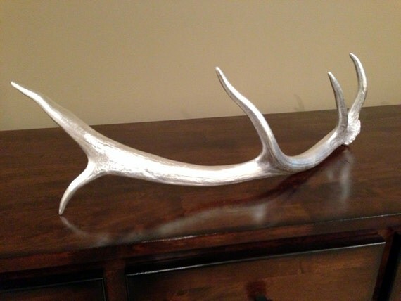 Silver Leaf Elk Antler Shed Centerpiece / Fireplace Decor