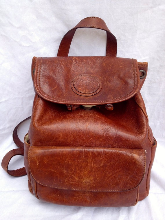 Vintage Paola del Lungo backpack purse Beautiful Brown