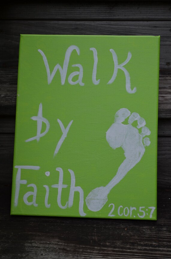 Original Canvas Painting Walk By Faith 2 Cor. 5:7