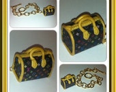Items similar to Handmade Louis Vuitton Multicolore speedy bag charm bracelet (Gold) on Etsy