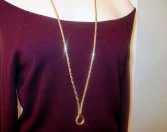 Givenchy Runway Necklace, 1980s Designer Jewellery Signed Gold Finish French Couture