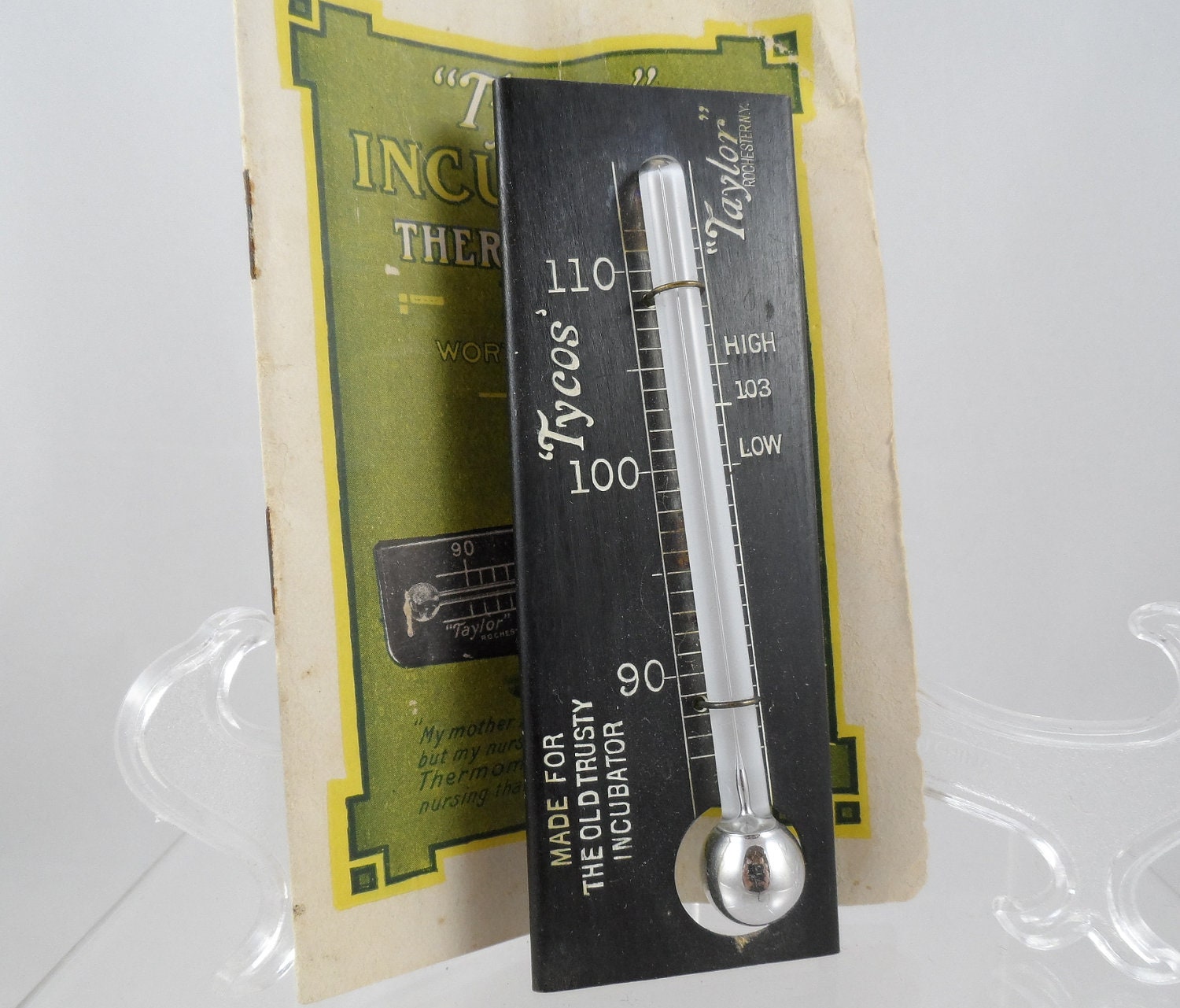 Tycos Incubator Thermometer 1923 with by BerniesBasement on Etsy