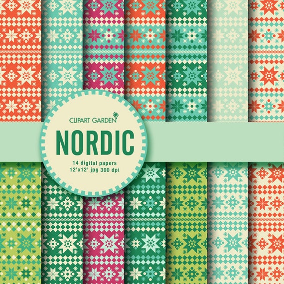 Nordic style Digital Papers Pack. paper craftscard