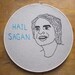 Hail Sagan: Hand-Embroidered Carl Sagan Portrait (large)