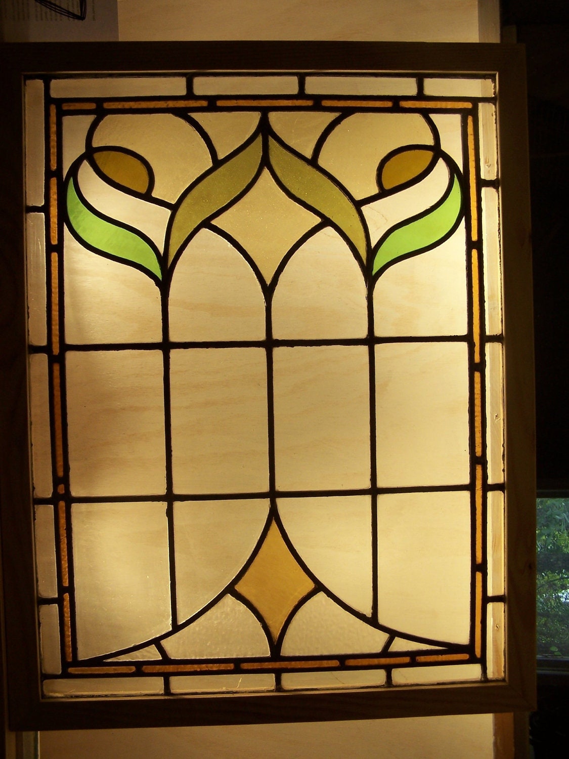Beautiful Victorian hand blown stained glass window imported