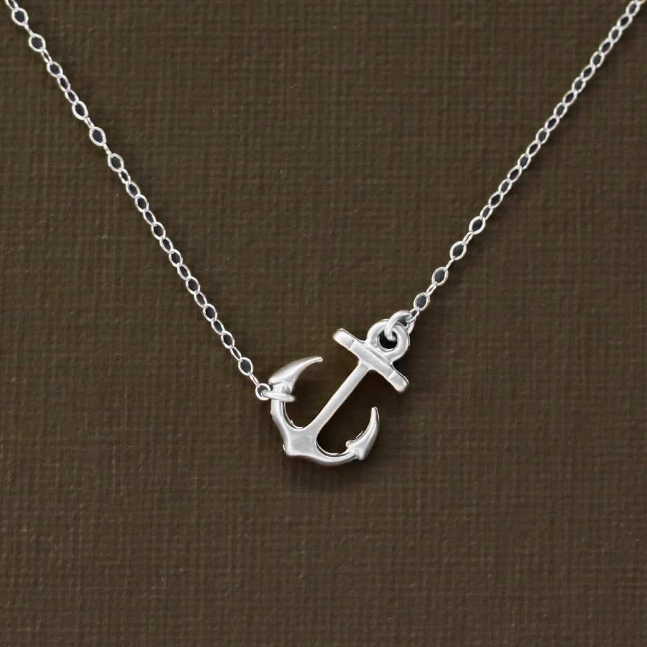 silver anchor necklace